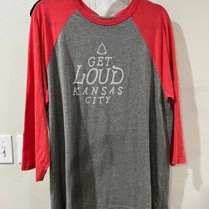 KC Chiefs Boutique Raglan Tee ~ NO STAINS, RIPS/TEARS ~ Size L/XL